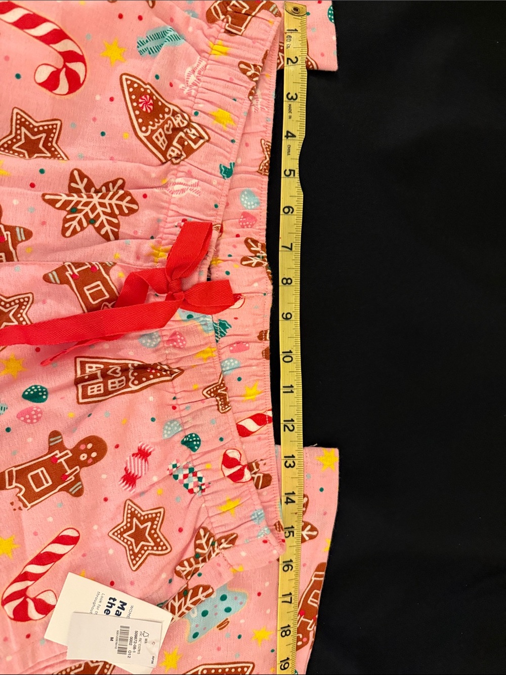 Old Navy Pink and Cream Gingerbread 'OH SNAP' ladies Pajama Set Top L bottom M - Picture 9 of 11